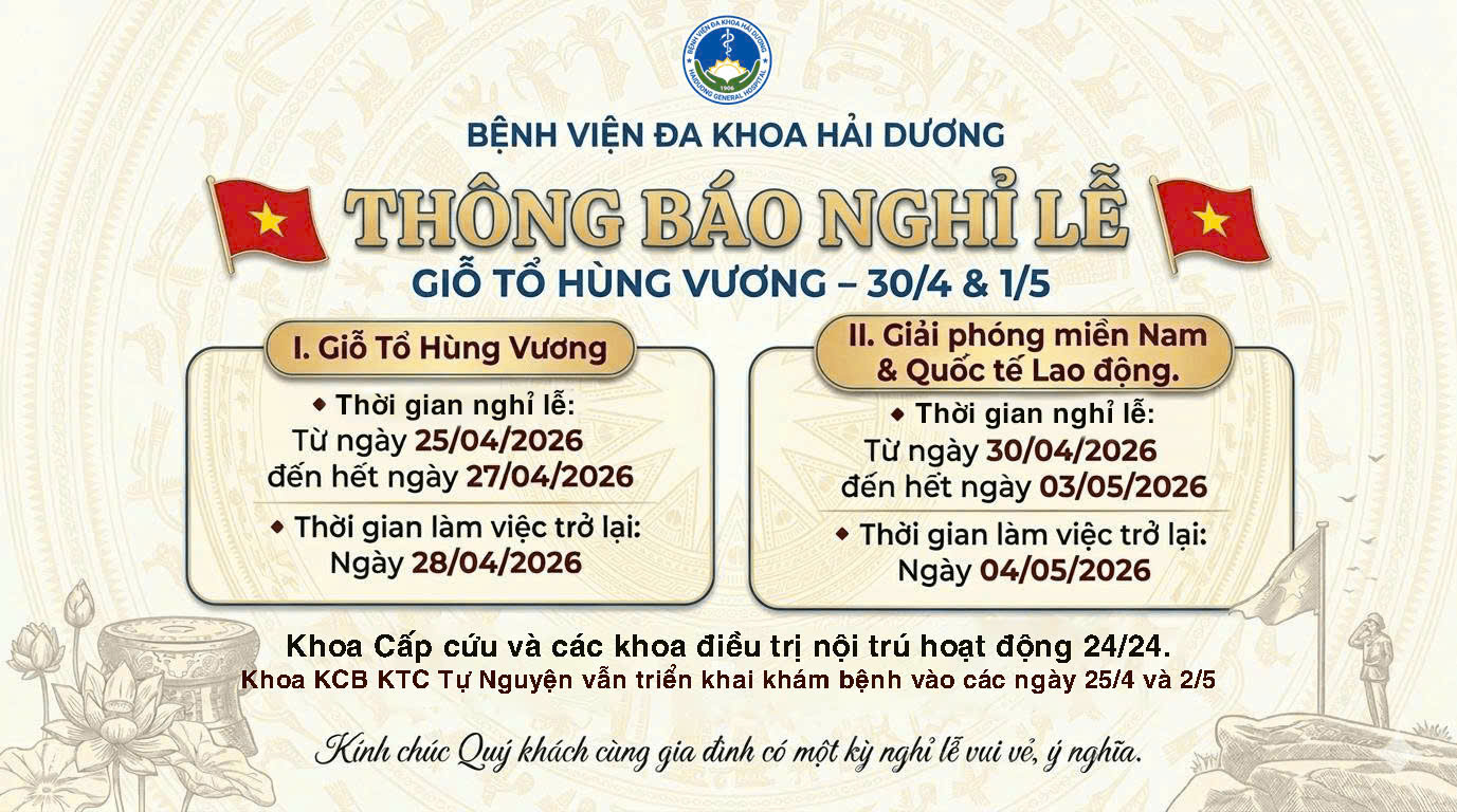 THÔNG BÁO: LỊCH NGHỈ LỄ GIỖ TỔ HÙNG VƯƠNG VÀ GIẢI PHÓNG MIỀN NAM 30/4 & QUỐC TẾ LAO ĐỘNG 01/5 NĂM 2026