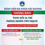 THÔNG BÁO: VỀ VIỆC THAY ĐỔI VỊ TRÍ PHÒNG KHÁM TIM MẠCH